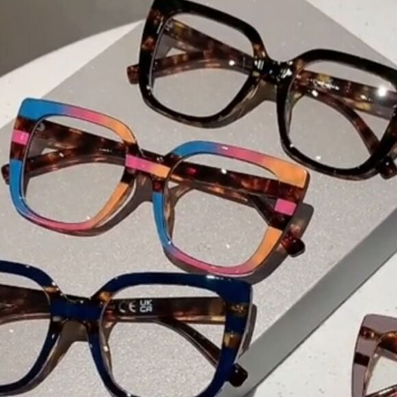 💲6️⃣ Bundled ✔️Computer Glasses Colorful Bright Square Plastic Rims - Picture 2 of 3